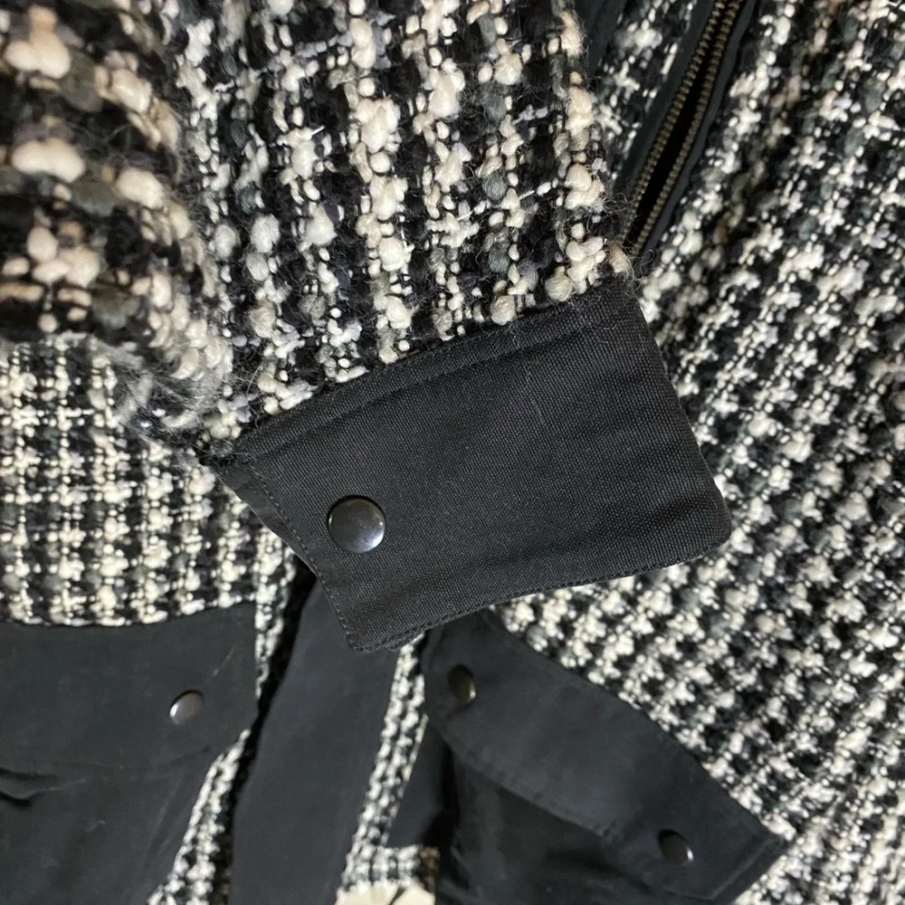 Final CCO📍🔥THE KOOPLES GARDEN TWEED BLACK, GRAY RELAXED FIT JACKET BIG POCKETS - Picture 6 of 17